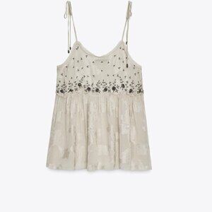 Zara Women's Cream and White Vest $79.00 Size XS • Like new condition • Zara zar